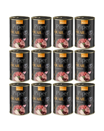 PIPER Mokra karma z przepiórką i żurawiną dla psa 12x400g