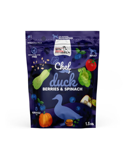 Chef Kaczka, jagody i szpinak 1,5 kg sucha karma dla psa