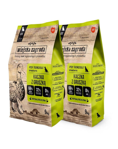 WIEJSKA ZAGRODA Kaczka z gruszką chrupki M 2x9kg