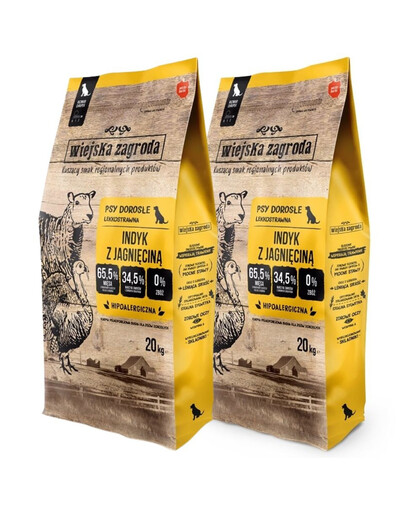 WIEJSKA ZAGRODA Indyk z jagnięciną chrupki M 2x20kg