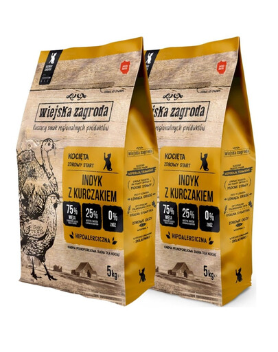 WIEJSKA ZAGRODA Indyk z kurczakiem dla kociąt 2x5 kg