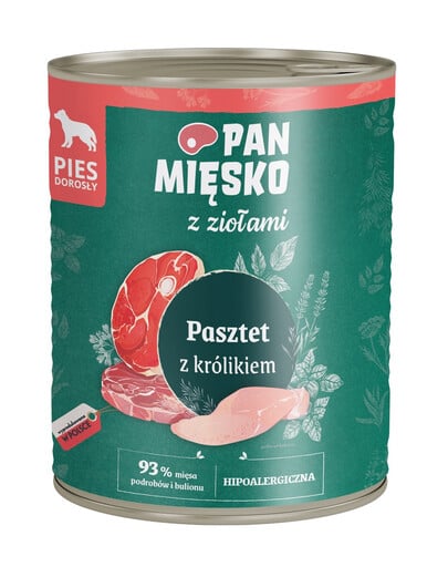 z ziołami Pasztet z królikiem dla psów 800 g