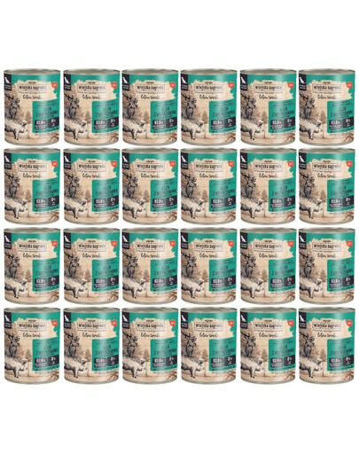 WIEJSKA ZAGRODA Leśne smaki Jeleń z wieprzowiną mokra karma dla psów 24x800 g