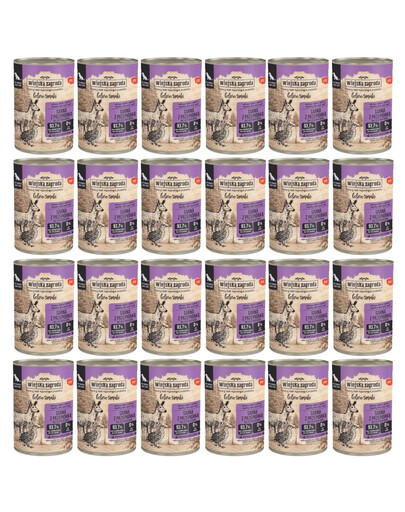 WIEJSKA ZAGRODA Leśne smaki Sarna z przepiórką mokra karma dla psów 24x400 g