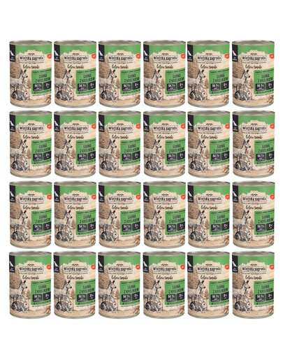 WIEJSKA ZAGRODA Leśne smaki Sarna z królikiem 24x400 g mokra karma dla psów dorosłych