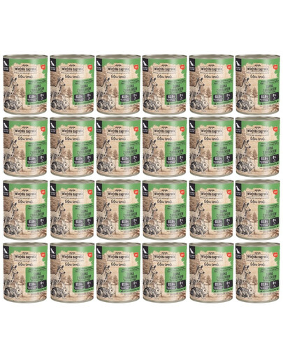 WIEJSKA ZAGRODA Leśne smaki Sarna z królikiem mokra karma dla psów 24x800 g