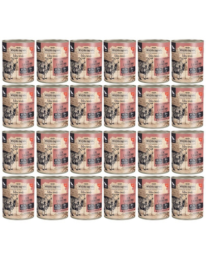 WIEJSKA ZAGRODA Leśne smaki Dzik z jagnięciną mokra karma dla psów starszych 24x800 g