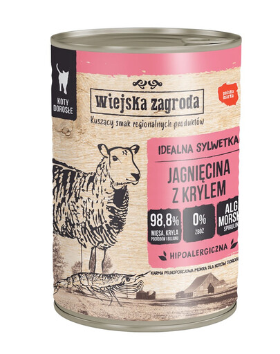 Jagnięcina z krylem 400g puszka dla kota