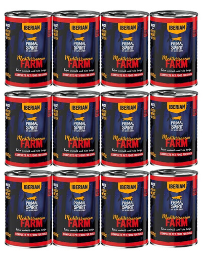 PRIMAL SPIRIT Iberian Mediterranean Farm mokra karma dla psa 12x400 g