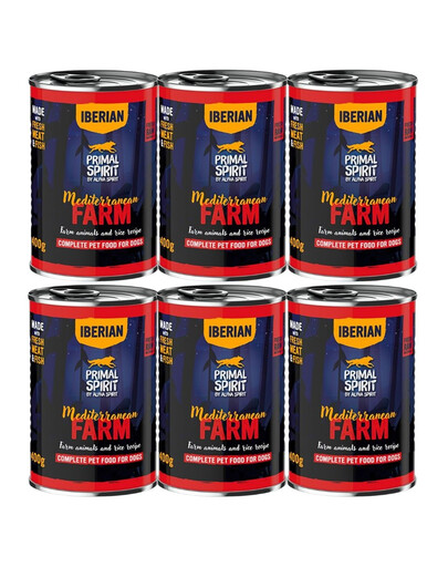 PRIMAL SPIRIT Iberian Mediterranean Farm mokra karma dla psa 6x400 g