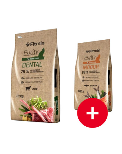 FITMIN Cat Purity Dental 10 kg + przysmak 400g GRATIS