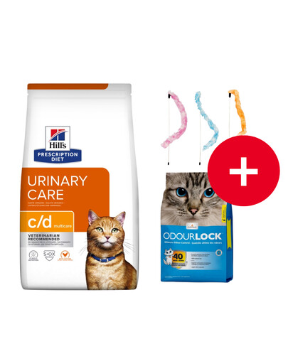 HILL'S Prescripition Diet Feline c/d Multicare dla kotów 8 kg + żwirek i zabawka GRATIS