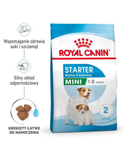 ROYAL CANIN Mini Starter Mother & Babydog 2x1 kg karma sucha dla suk w ciąży i okresie laktacji oraz szczeniąt, od 4 do 8 tygodnia, ras małych