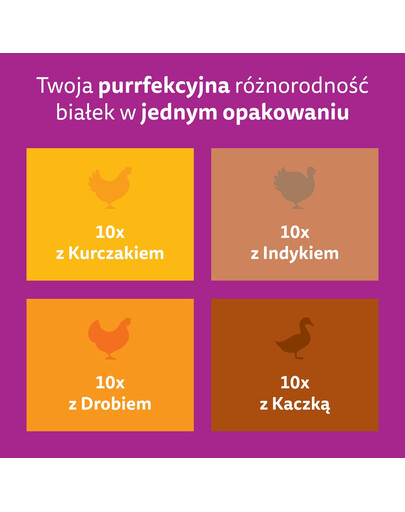 WHISKAS Junior Drobiowa Uczta 40x85g mokra karma z kurczakiem, kaczką, drobiem i indykiem w galaretce dla kociąt