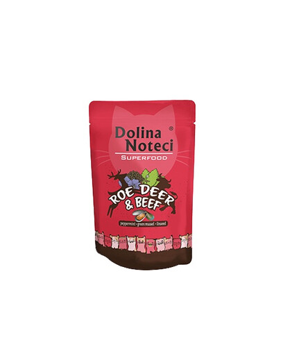 DOLINA NOTECI Superfood sarna i wołowina 12x85g mokra karma dla kotów