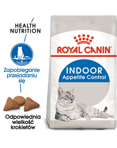 ROYAL CANIN Indoor Apetite Control 6x400 g karma sucha dla kotów dorosłych, przebywających wyłącznie w domu, domagających się jedzenia