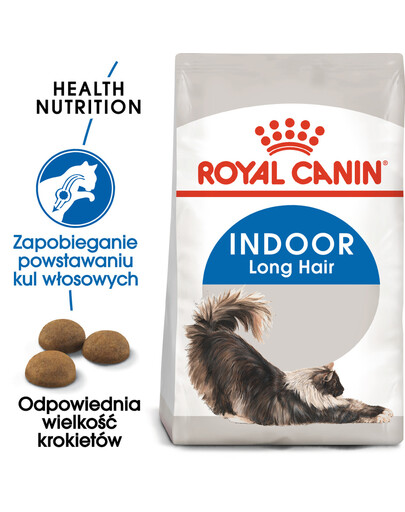 ROYAL CANIN Indoor Long Hair 6x400 g karma sucha dla kotów dorosłych, długowłose, przebywających wyłącznie w domu