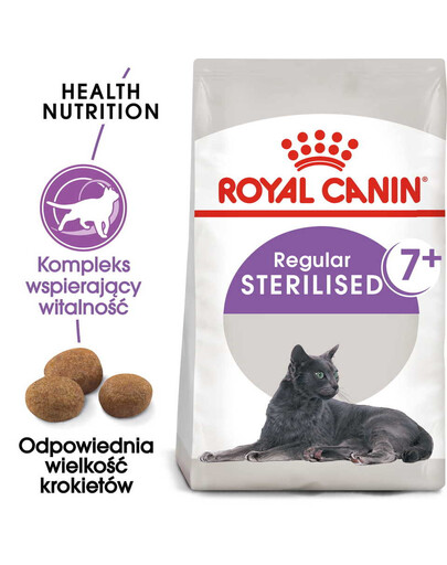 ROYAL CANIN Sterilised +7 24x400 g karma sucha dla kotów od 7 do 12 roku życia, sterylizowanych
