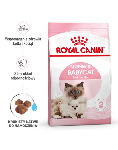 ROYAL CANIN Mother&Babycat karma sucha dla kotek w okresie ciąży, laktacji i kociąt od 1. do 4. miesiąca życia 2x2 kg