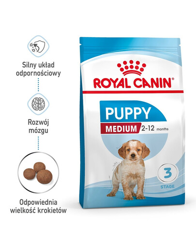 ROYAL CANIN Medium Puppy 4x1 kg karma sucha dla szczeniąt, od 2 do 12 miesiąca, ras średnich