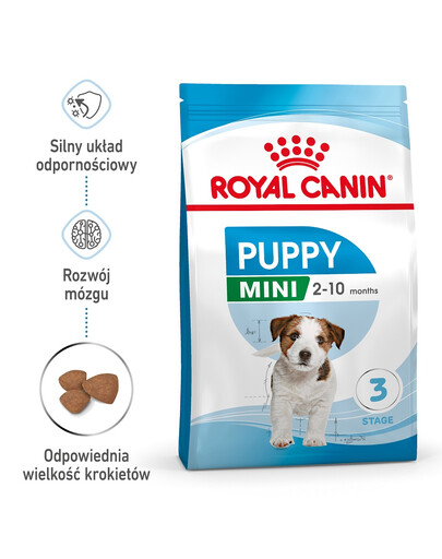 ROYAL CANIN Mini Puppy / Junior karma sucha dla szczeniąt, od 2 do 10 miesiąca życia, ras małych 6x800 g