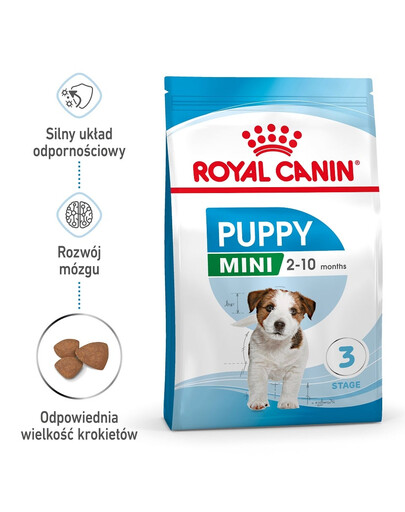 ROYAL CANIN Mini Puppy / Junior karma sucha dla szczeniąt, od 2 do 10 miesiąca życia, ras małych 24x800 g