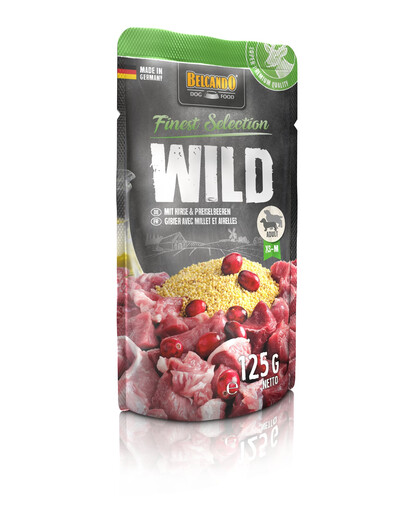 BELCANDO Wild Mokra karma z dziczyzną, prosem i żurawiną 12x125 g