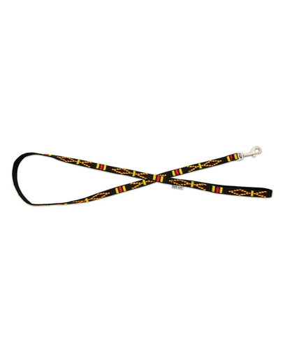 Smycz dla psa z etnicznym wzorem 10mm/120cm czarna
