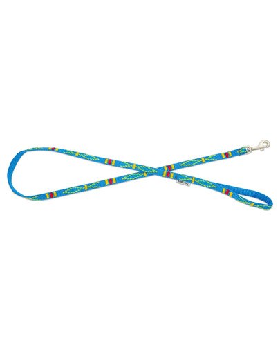 Smycz dla psa z etnicznym wzorem 10mm/120cm błękitna