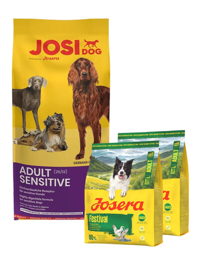 JOSERA JosiDog Adult Sensitive 15 kg + 2x900g karmy GRATIS