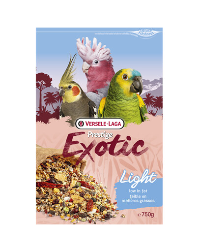 Exotic Light 750 g Mieszanka Z Prażonymi Ziarnami Dla Dużych I Średnich Papug