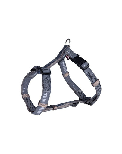 Szelki "Modern art this is the boss h-harness" L - XLl 75-100 cm / 25 mm szary