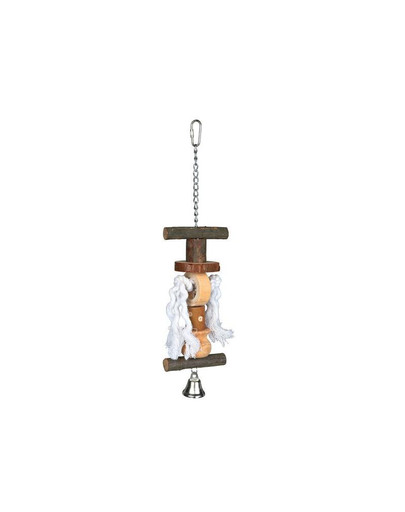 Natural living toy with bell/rope 38 cm
