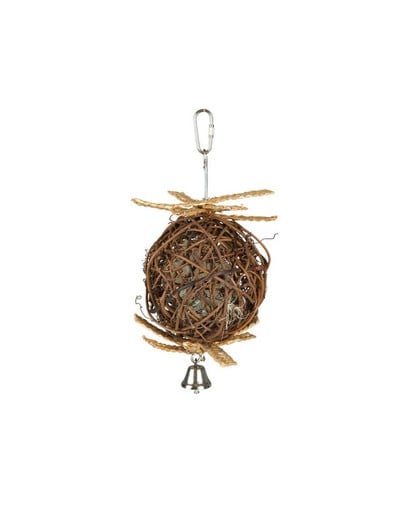 Wicker ball with bell. o 10 cm / 22 cm