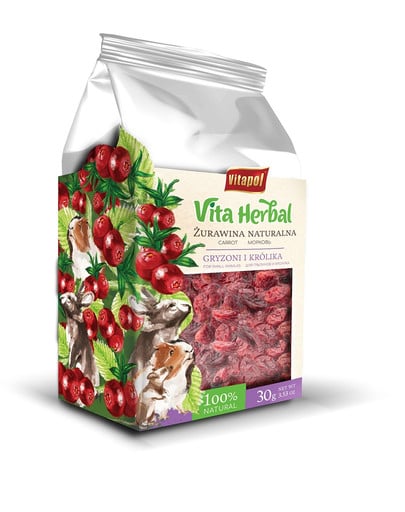 VITAPOL Vita Herbal Żurawina naturalna dla gryzoni i królików 30 g