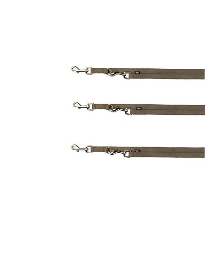 Premium smycz podwójna splot  XS-S 2 m/15 mm brązowa