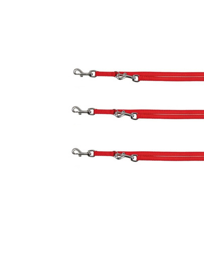 Premium  smycz podwójna splot L-XL 2 m/25 mm czerwona