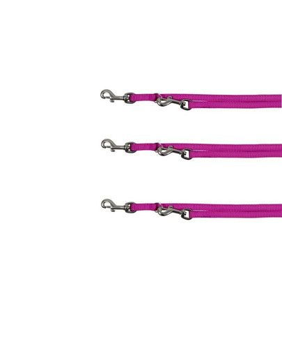 Premium smycz  podwójna XS 2 m/10 mm purpurowa