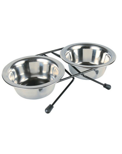 Stojak z miskami 2x0.75l