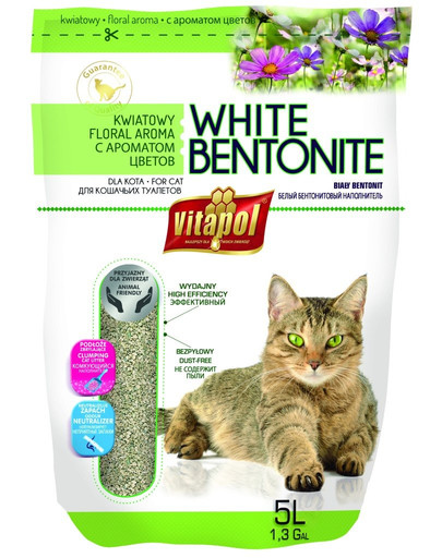Piasek dla kota 5 l bentonit biały