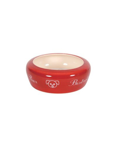 Miska Ceramiczna Buffet Dla Psa 13 cm 0,3 l Kol. Biały/Czerony