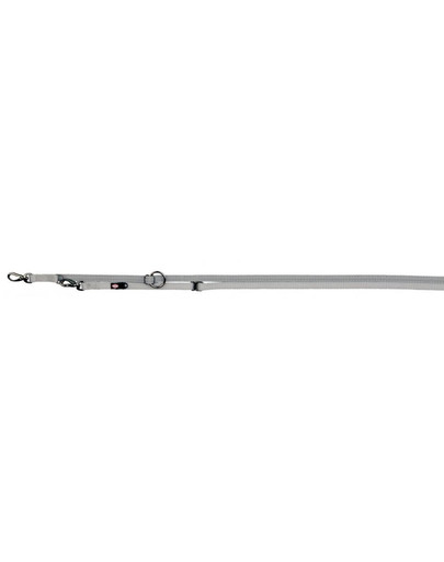 Smycz Regulowana Experience, XS–S: 2.00 M/15 mm, Srebrna