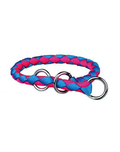 Obroża Półzaciskowa Cavo, M–L: 43–51 cm/18 mm, Neon-Niebieski/Neon-Różowy