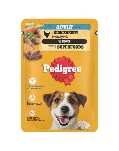 PEDIGREE Adult saszetka 100 g mokra karma pełnoporcjowa dla dorosłych psów, z kurczakiem i warzywami, w sosie