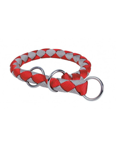 Obroża "Cavo", S–M: 30–36 cm/O 12 mm, Czerwono/Srebrna