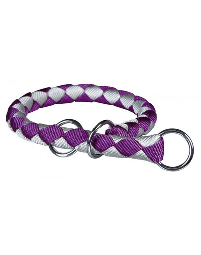 Obroża "Cavo", S–M: 30–36 cm/O 12 mm, Jagodowo/Srebrna