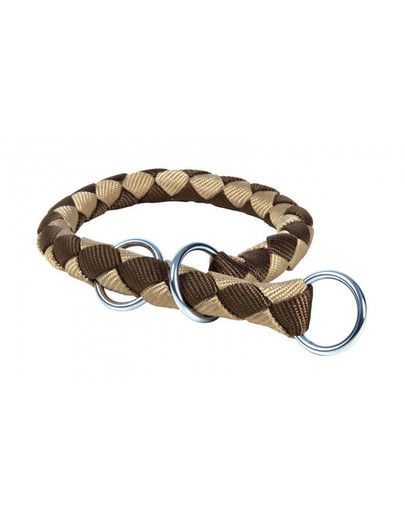 Obroża "Cavo", S–M: 30–36 cm/O 12 mm, Brązowo/Beżowa