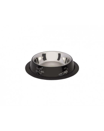 Miska Na Gumie ,Kolorowy Nadruk, Czarna,0,25 L