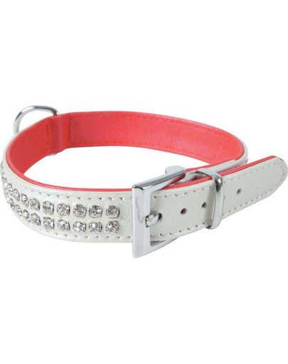 Obroża Skórzana Z Cyrkoniami 2 Rzędy Victoria 40 cm