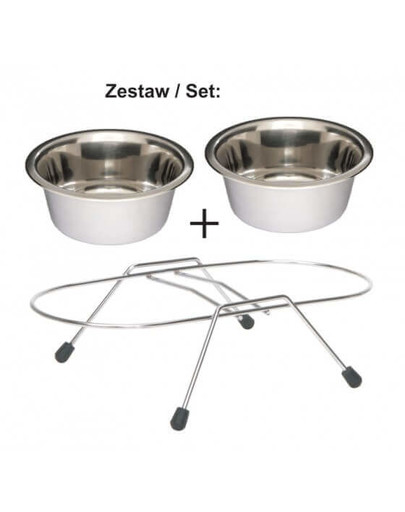 Stojak Z Miskami 0,22L Chromowany